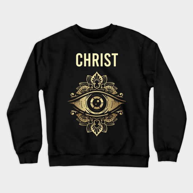 Christ Watching Crewneck Sweatshirt by blakelan128